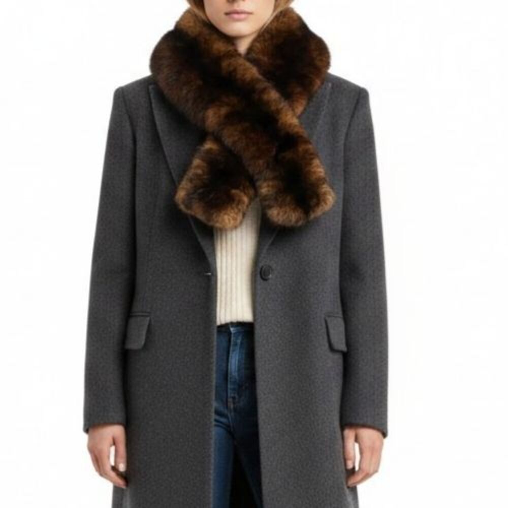 Tink & Jamieson Fur Neck Collar Brown USA San Francisco Wrap Scarf 40 in Vintage